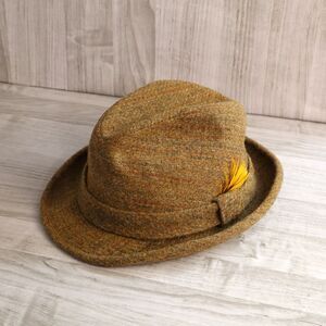 Vtg Dobbs 5th avenue New York Brown Wool Fedora Hat feather Custom Made Bee Hat